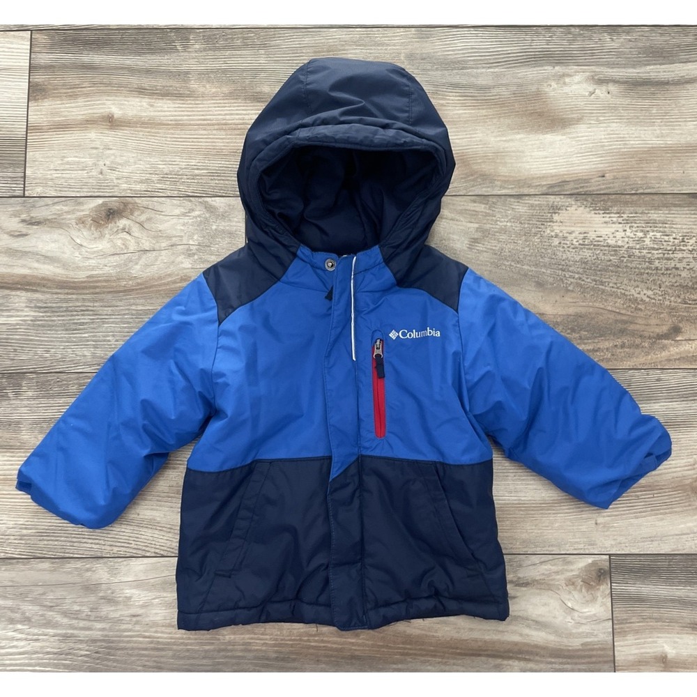 Columbia Winter Kids Jacket Coat Blue Hooded Zip Up 2T